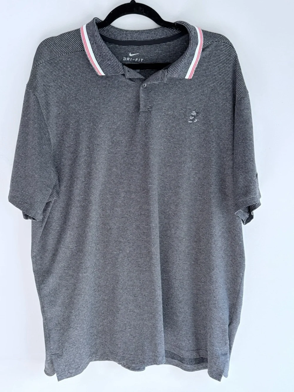 Nike Dri-FIT Mickey Mouse Golf Polo Shirt Men's XL Gray Striped Disney
